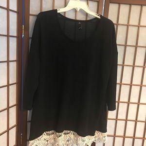 Lace bottom,Black sweater